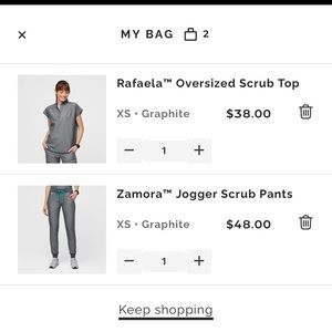 FIGS Scrubs- Like new! Graphite : XS